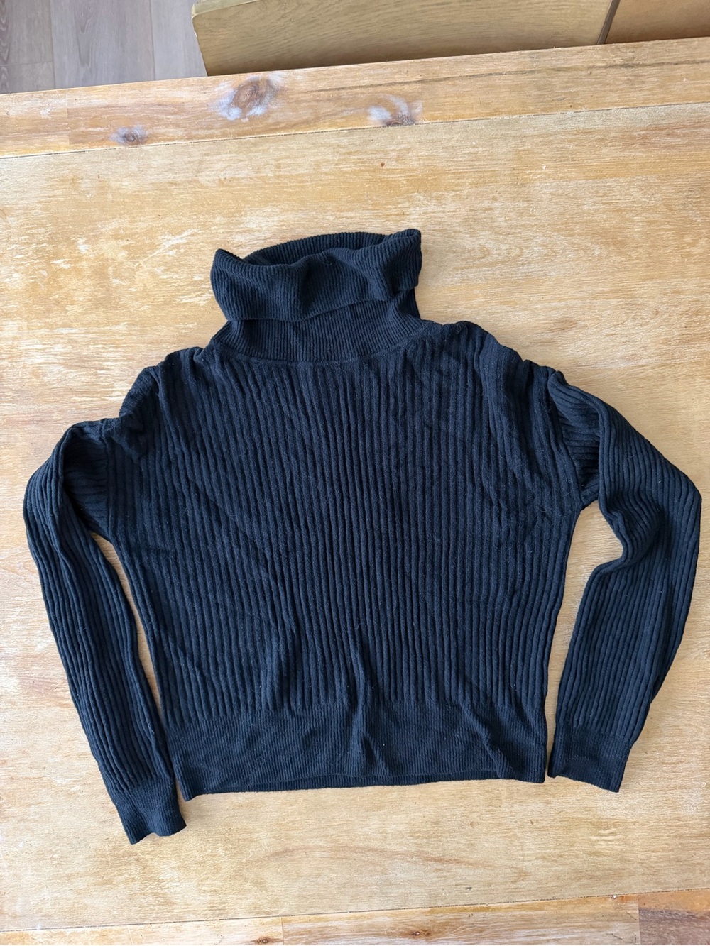 GAP Black Ribbed Turtleneck Sweater